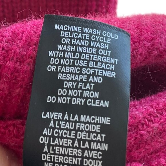 TAHARI Dark Pink Cowl Neck Sweater Merino Wool Blend Raspberry Women's Medium - Picture 8 of 13